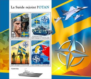 TOGO - 2024 - Sweden Joins NATO - Perf 4v Sheet - Mint Never Hinged