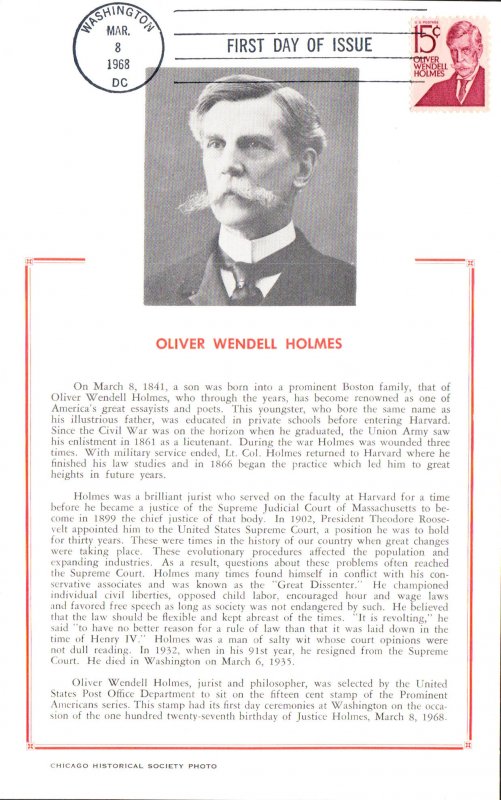 #1288 Oliver Wendell Holmes Hammond FDC
