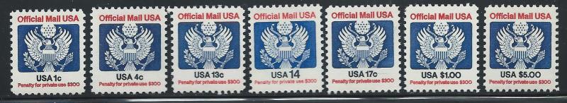 UNITED STATES SC# O127-33 F-VF MNH 1983