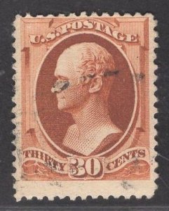 US Stamp #217 30c Orange Brown Hamilton USED SCV $90.00