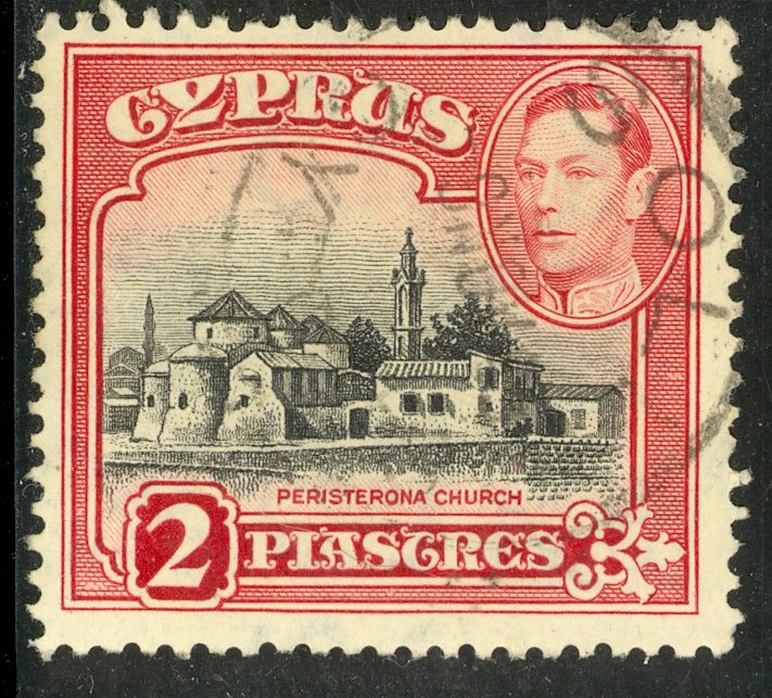 CYPRUS 1938-44 KGVI 2pi PERISTERONA CHURCH Scott No. 147B F-VF Used