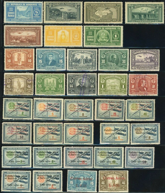 Early HONDURAS Postage Latin America Stamp Collection 1890-1959 Used Mint LH NH