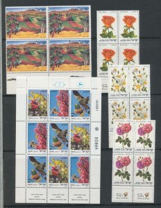 Israel Blocks Tabs Flowers Art MNH (Apx 80) BL1835