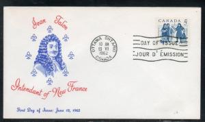 Canada #398 Jean Talon FDC Cacheted unaddr C461