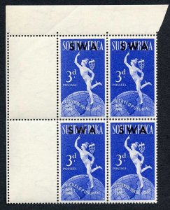 SOUTH WEST AFRICA SG140a 1949 UPU 3d bright blue variety Serif on C U/M