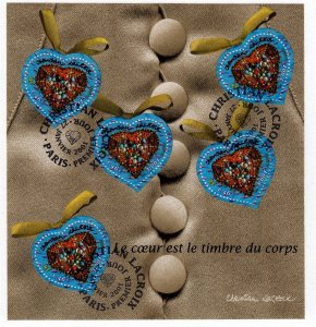 FRANCE Sc 2797a NH MINISHEET OF 2001 - HEART - (CT5)