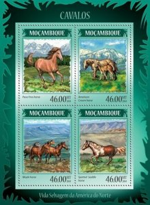 2014 MOZAMBIQUE MNH. HORSES. Y&T Code: 6011-6014  |  Michel Code: 7380-7383
