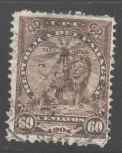 Paraguay Scott 109 Used Sentinel Lion thinned