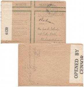 United States A.E.F. World War I Soldier's Free Mail 1918 Field Post Office T...
