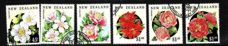 New Zealand-Sc#1110-15-used set-Flowers-1992-