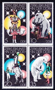 Germany DDR 1955 (1952-55) MNH Various Circus Acts in DDR Block of 4