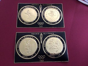 Mexico 1968 Olympics Manama gold foil Mint never hinged Specimen Stamps 61767