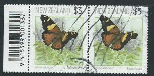 New Zealand SG 1642 Parcel used pair with Bar Code