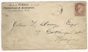 Canada Scott #37 Tied on ADV Cover Physician & Surgeon Granville Ferry, N.S.