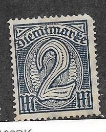 Germany #O12  2M dark blue   (MH) CV$4.25