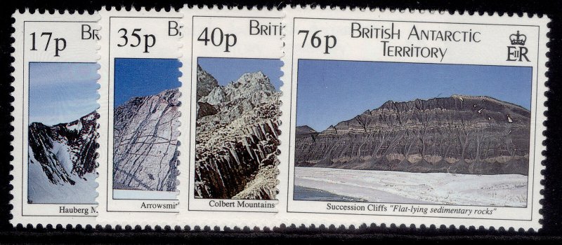 BRITISH ANTARCTIC TERRITORY QEII SG256-259, geological structures set, NH MINT.