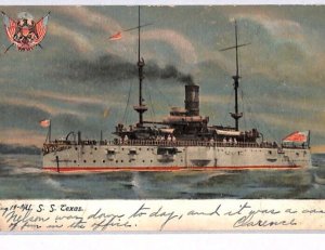 USA Maritime Postcard USS Texas PPC Pompton NJ 1906 Newfoundland {samwells}PH84