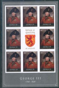 ST. VIN GRENADINES  KINGS & QUEENS OF ENGLAND GEORGE  III  IMPERF SHEET NH