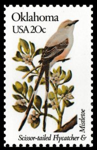 1988 Oklahoma Birds and Flowers MNH single  perf 10.5 x 11.25