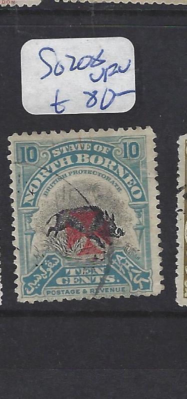 NORTH BORNEO (P1512B)  10C BOAR RED CROSS SG 208   VFU