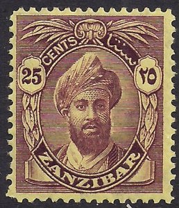 Zanzibar 1936 KGV 25ct Purple Yellow Sultan Khalifa MM SG 314 ( M178 )