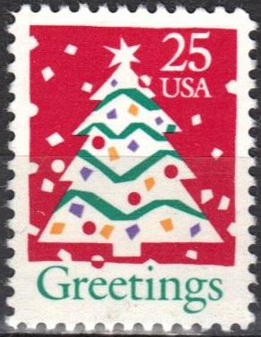 #2515, Single, \Greetings- Christmas Tree\  MNH, .25 cent