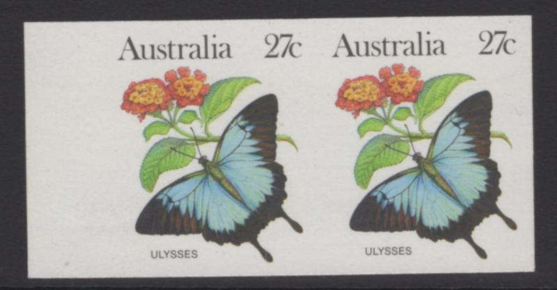 AUSTRALIA SG791a 1981-3 WILDLIFE 27c IMPERFORATE PAIR MNH