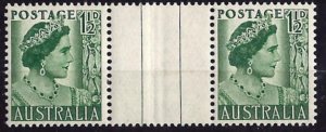 Australia # 230 Queen  Elizabeth   GUTTER PAIR   (1) Mint NH