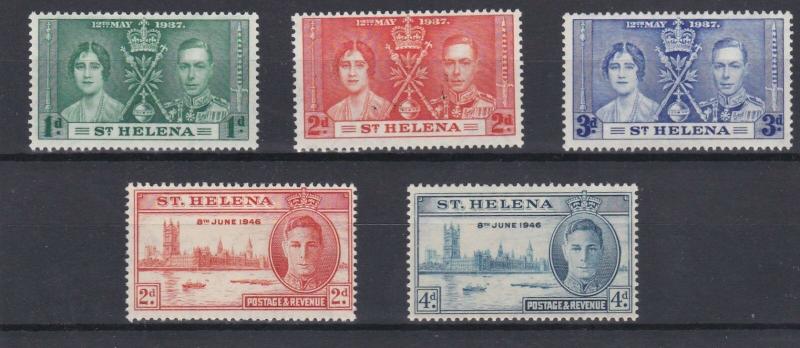 ST HELENA  1937 - 46  CORONATION & VICTORY SETS   M H 