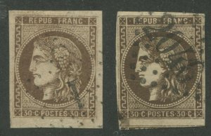 FRANCE #46, 46a USED