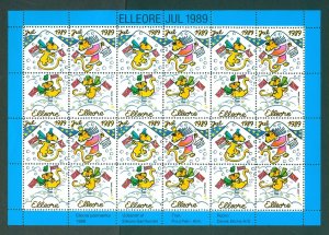 Denmark. Elleore 1989. Local. Christmas Sheet MNH. Lion, Snow, Flag. Perforated