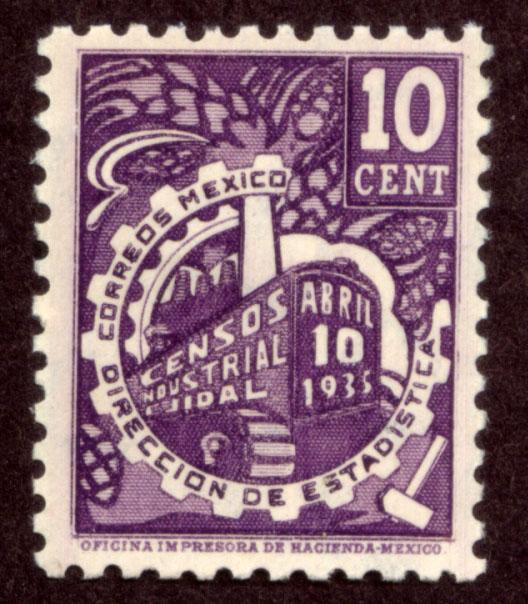 MEXICO 721, 10c INDUSTRIAL CENSUS. UNUSED, H OG. VF.