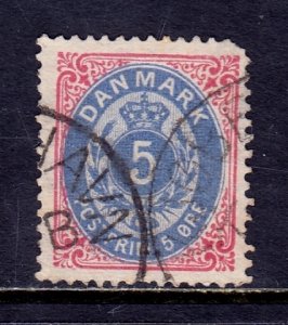 Denmark - Scott #27 - Used - Rounded corner UR - SCV $72