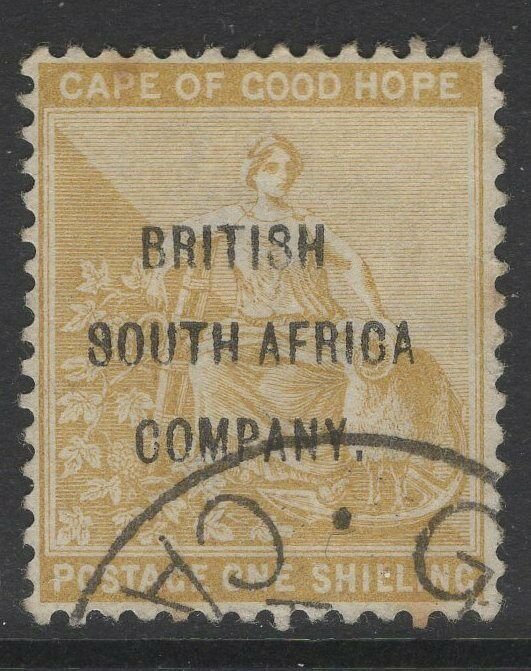 RHODESIA SG64 1896 1/= YELLOW-OCHRE FINE USED