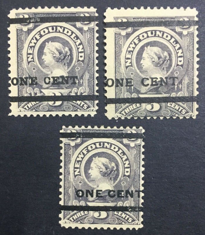 MOMEN: NEWFOUNDLAND SG #80-82 1897 MINT OG H LOT #60265