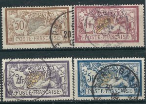 France Off Egypt Pt Said 29-32  YT 31-34 Used  F/VF 1902 SCV $63.50