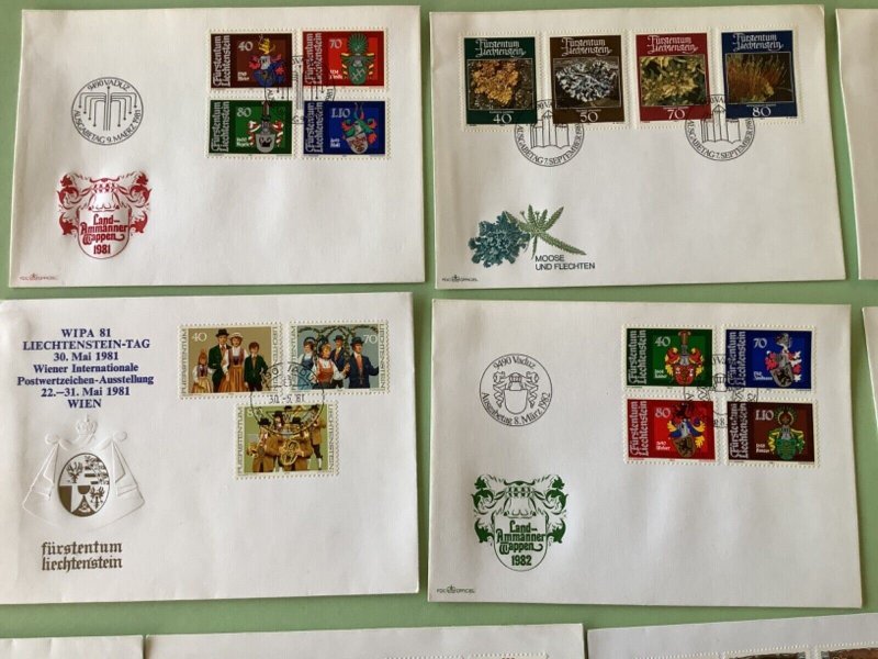 Liechtenstein 1981-87 postal stamps covers 10 items Ref A1405