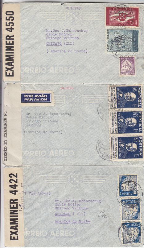 1940-1941, Atlantic Clipper Covers From Portugal, Censored, Grp 8 (S18589)