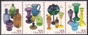 #3325-28 33 cent American Glass, Stamp, Mint OG NH F-VF