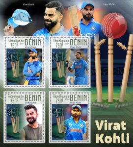 Stamps. Sports. Cricket 2024 year 1+1 sheets perforated MNH**