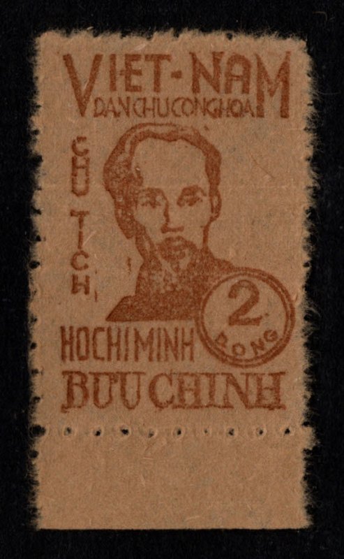 North Viet Nam, Viet MINH Scott 1L62 Unused 1948 Ho Chi Minh stamp rough paper