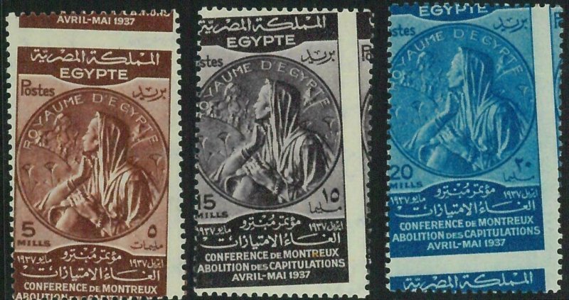 BK1436 - EGYPT -  NILE # C27/28 MNH - ERROR Shifted Perforation 1937 Montreux