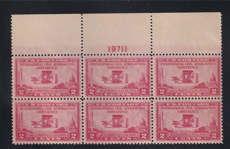 649 Plate Block VF+ TOP OG never hinged nice color cv $ 20 ! see pic !