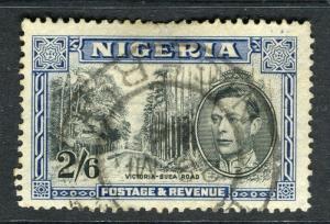 NIGERIA;  1938 early GVI issue fine used 2s. 6d. value