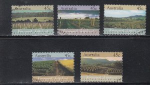 Australia # 1262-1266, Vineyard Regions, Used, 1/2 Cat.