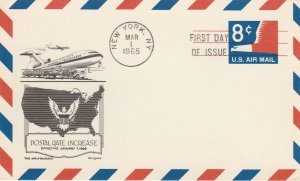 Scott# UXC9 US Airmail Postal Card FDC Aristocrats Cachet