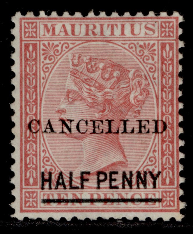 MAURITIUS QV SG79, ½d on 10d rose, M MINT. CANCELLED