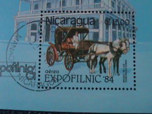 ​NICARAGUA-1984 EPOFILNIC'84 WORLD PHILATELIC EXPO -CTO S/S VF-OG-LAST ONE