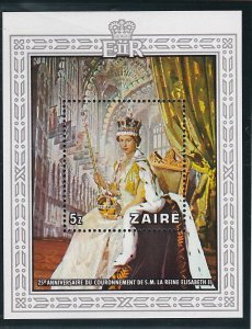 Zaire # 891, Queen Elizabeth II Coronation 25th, Souvenir Sheet, NH, 1/2 Cat.