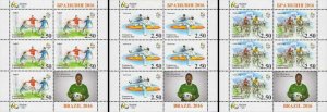 TADZHIKISTAN - 2016 - Rio Olympics - Perf 3 x 5v Sheets - MNH
